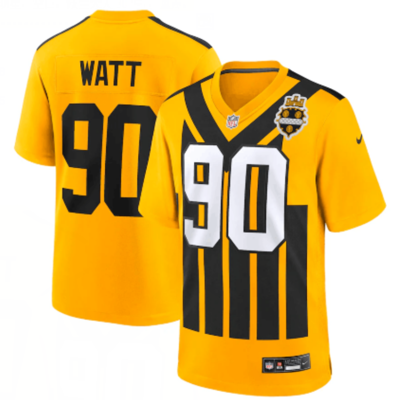 Men 2025 Pittsburgh Steelers 90 Watt yellow Nike Limited NFL Jersey